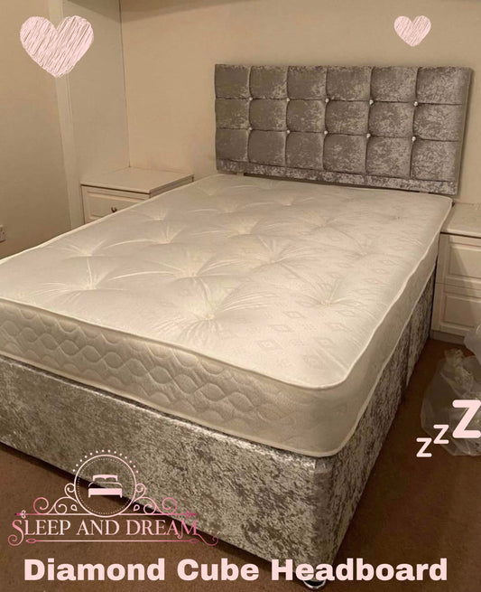 Diamond Cube Bed Set - Crushed Velvet